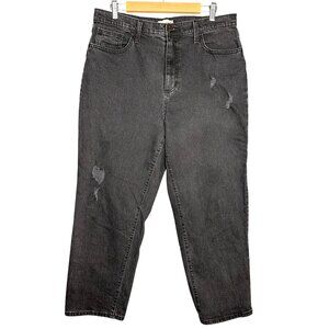 Universal Thread Womens‎ Jeans Size 16/33R Vintage Straight Black Distressed